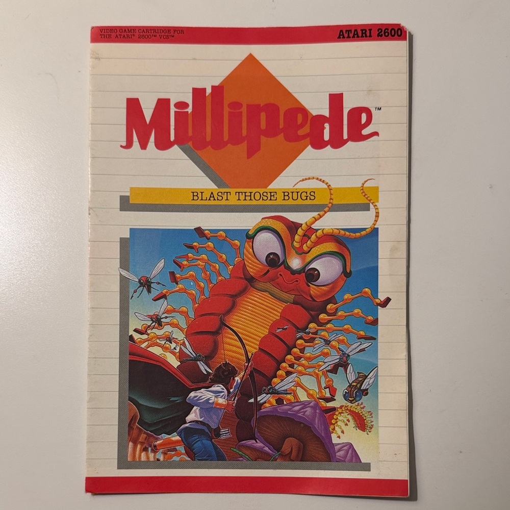 Vintage Atari 2600 Millipede game manual